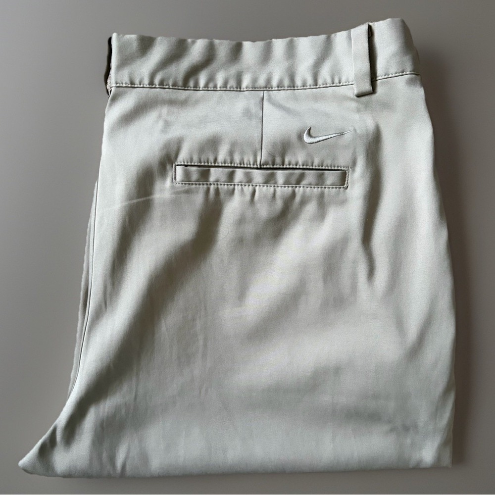 Nike Golf Tour Performance Dri-Fit Stretch Chino Pants Logo Khaki 40x30 JBHS - Picture 9 of 12
